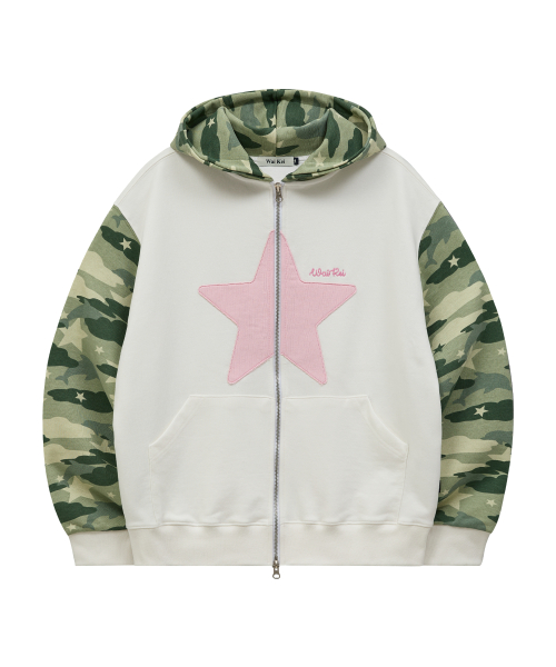 Big Star Applique Hood Zip Up CAMO