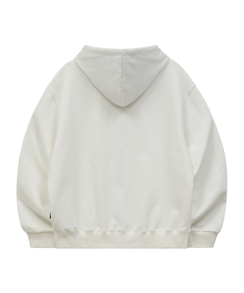 Star Dolphin Emboss Graphic Hood Zip Up IVORY