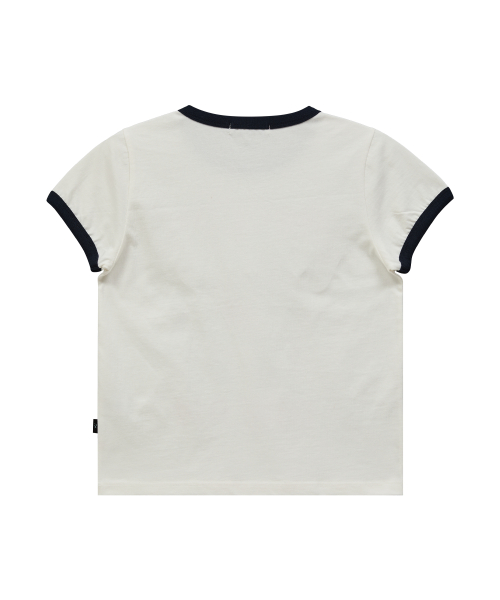 MELLOW DREAM Unicorn Ringer Half T-shirt IVORY