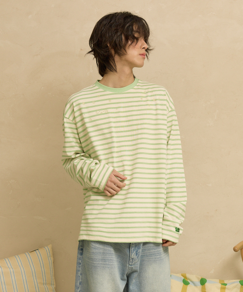 Stripe Multi Long Sleeve T-shirt MINT