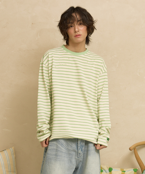 Stripe Multi Long Sleeve T-shirt MINT