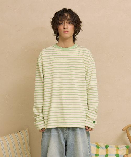 Stripe Multi Long Sleeve T-shirt MINT