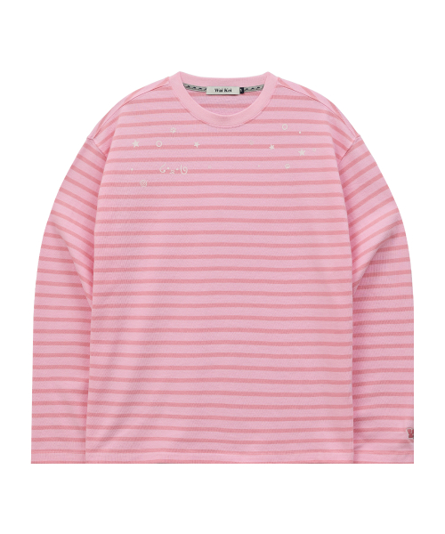 Stripe Multi Long Sleeve T-shirt PINK