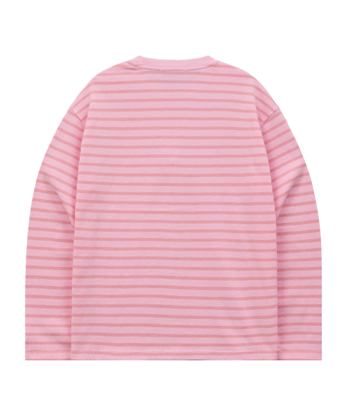 Stripe Multi Long Sleeve T-shirt PINK