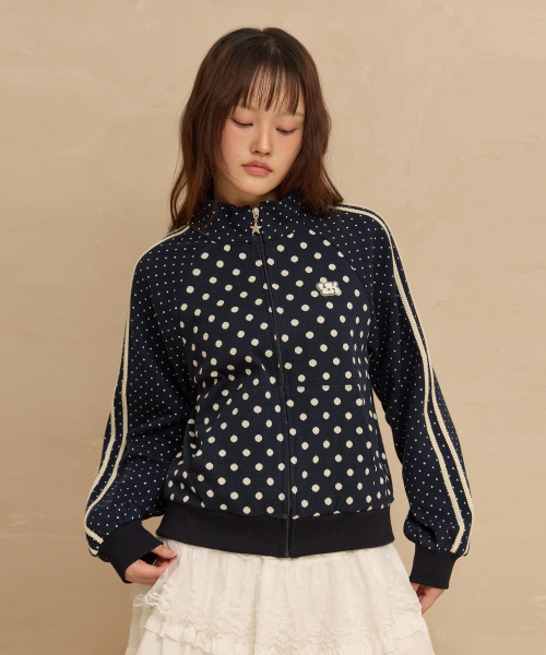 Dot Raglan Track Jersey NAVY