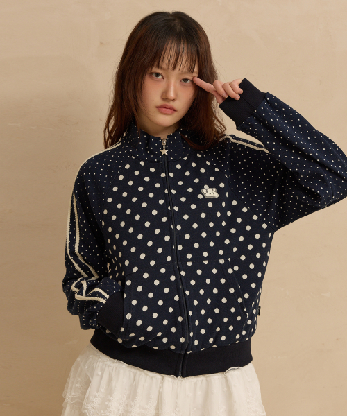 Dot Raglan Track Jersey NAVY