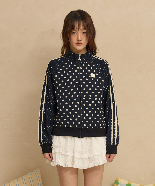 Dot Raglan Track Jersey NAVY