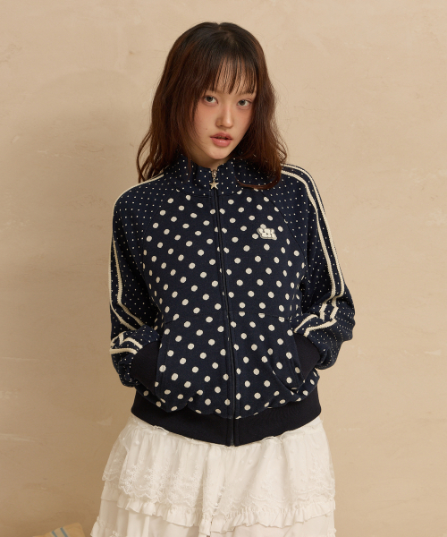 Dot Raglan Track Jersey NAVY