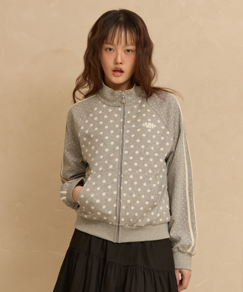 Dot Raglan Track Jersey GREY