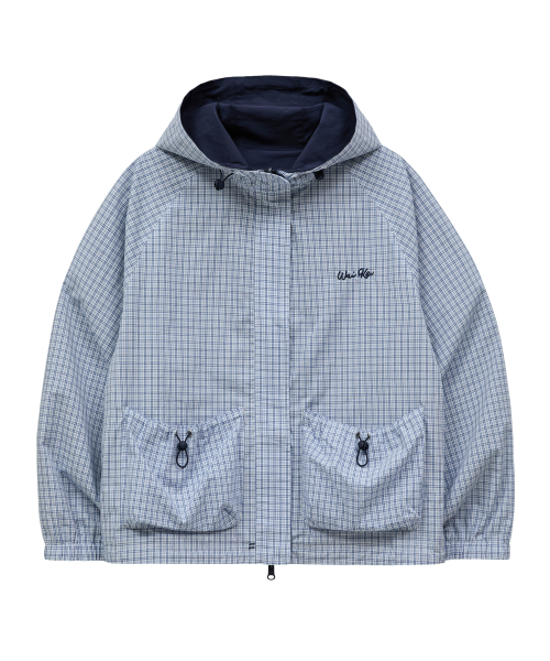 Riversible Check Windbreaker Ver.2 NAVY