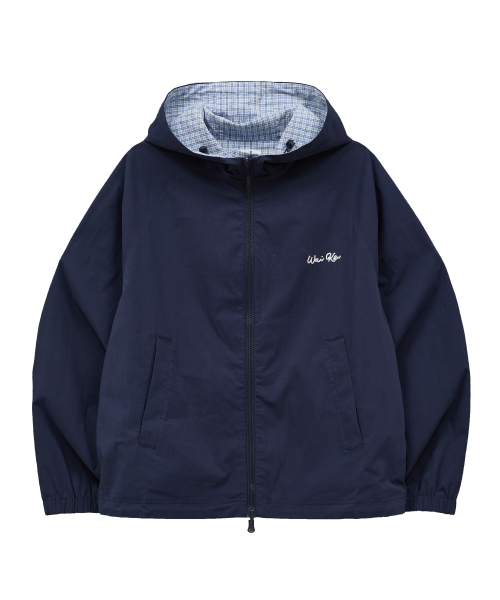 Riversible Check Windbreaker Ver.2 NAVY
