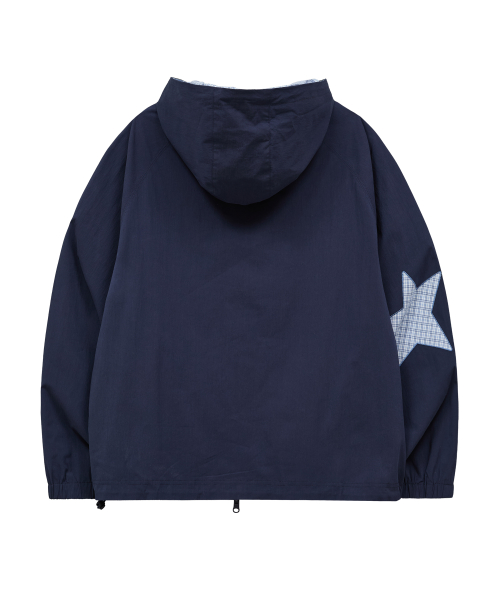 Riversible Check Windbreaker Ver.2 NAVY
