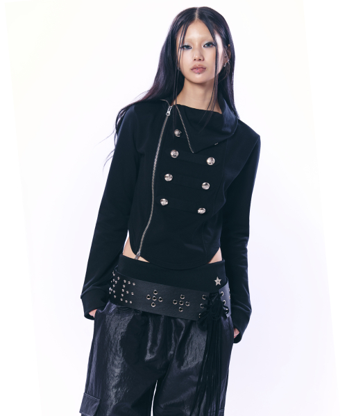 NAPOLEON HIGH-NECK JACKET / BLACK