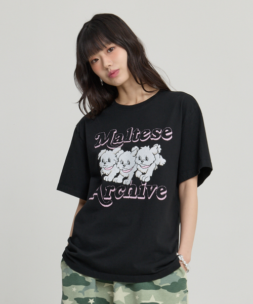 Maltese Archive Half Sleeve T-shirt VER.2 BLACK