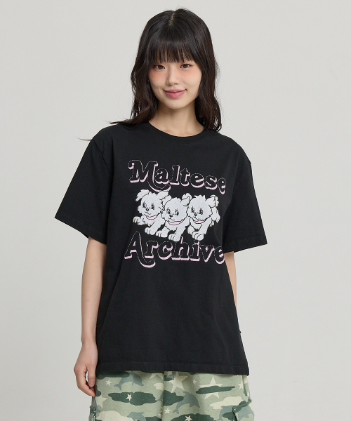 Maltese Archive Half Sleeve T-shirt VER.2 BLACK