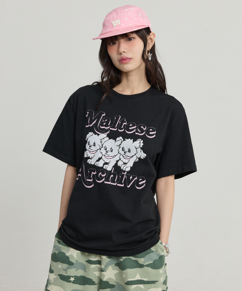 Maltese Archive Half Sleeve T-shirt VER.2 BLACK