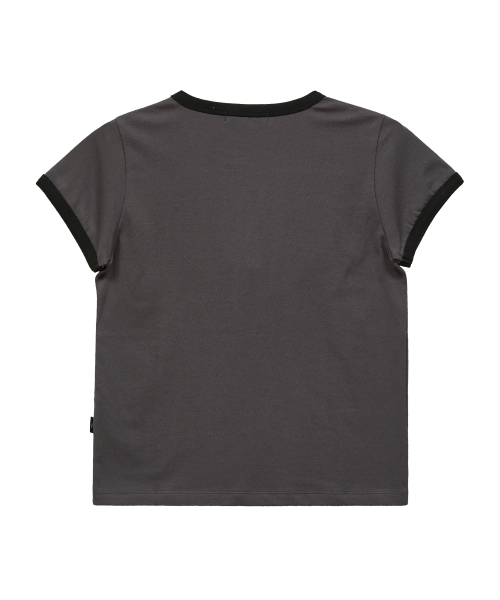 MELLOW DREAM Unicorn Ringer Half T-shirt CHARCOAL