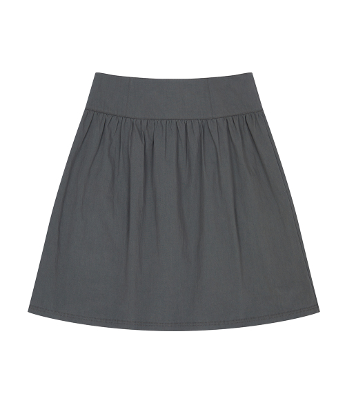EL POCKET SHIRRING MIDI SKIRT(CHARCOAL)