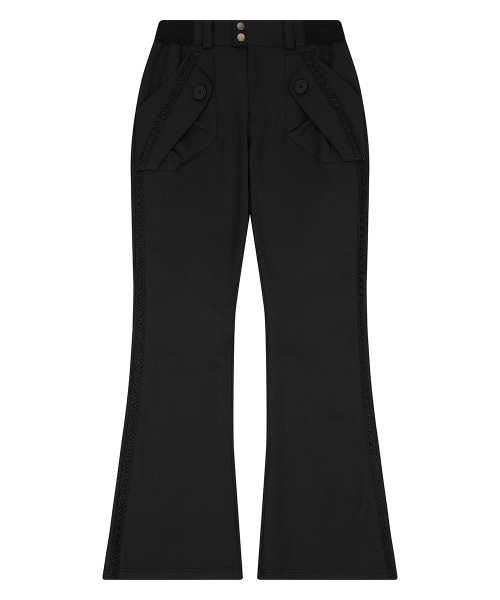 EL RIBBON BOOTSCUT PANTS(BLACK)