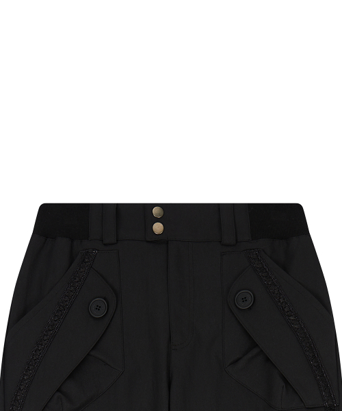 EL RIBBON BOOTSCUT PANTS(BLACK)
