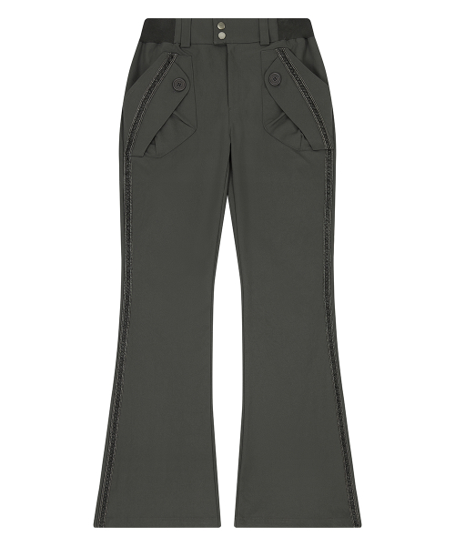 EL RIBBON BOOTSCUT PANTS(CHARCOAL)