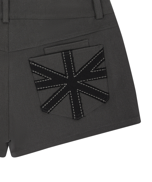 EL POCKET PATCH BELT SHORTS(CHARCOAL)