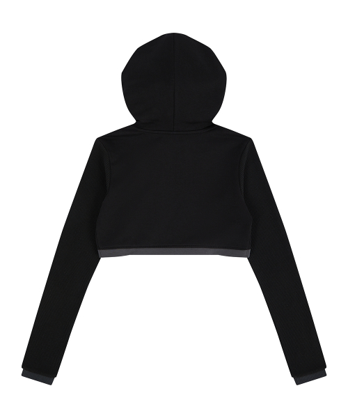 EL EYELET HOOD BOLERO CARDIGAN(BLACK)