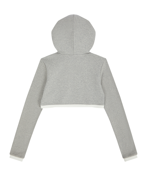 EL EYELET HOOD BOLERO CARDIGAN(GRAY)