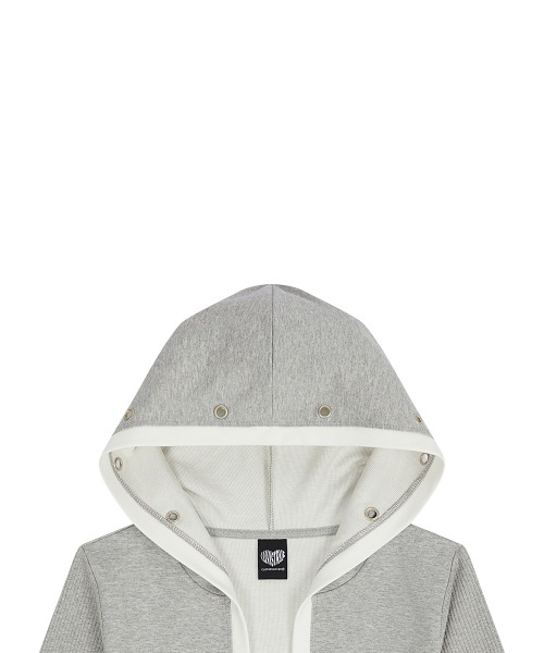 EL EYELET HOOD BOLERO CARDIGAN(GRAY)