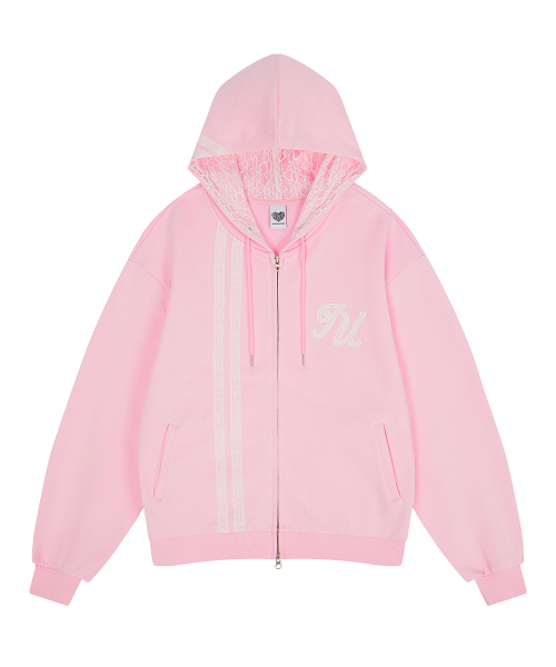 EL LACE HOOD ZIP UP(PINK)
