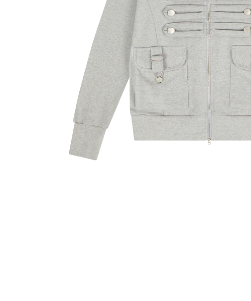 EL PIRATE HOOD ZIP UP(GRAY)