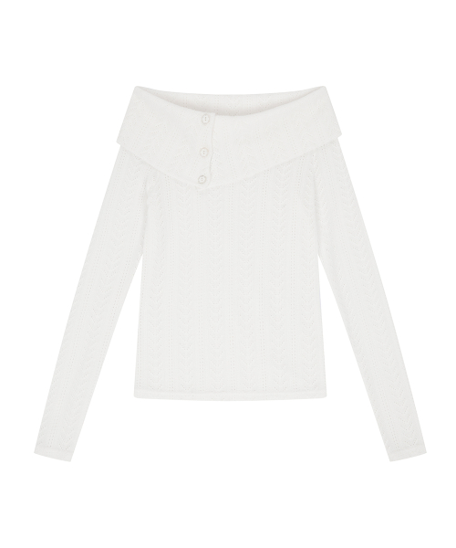 EL OFF-SHOULDER KNIT(WHITE)