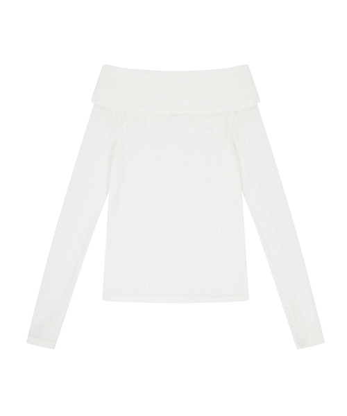 EL OFF-SHOULDER KNIT(WHITE)