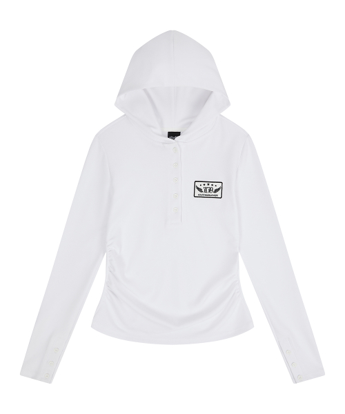 EL PATCH HOOD T-SHIRT(WHITE)