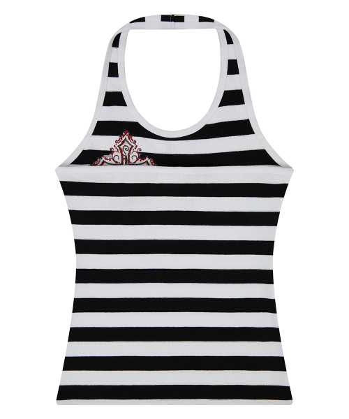 EL CROSS HALTER NECK TOP(WHITE)