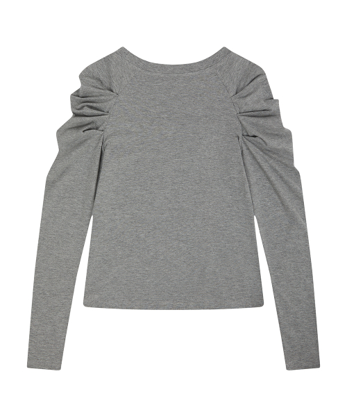 EL ROSETTE SHIRRING TEE(GRAY)