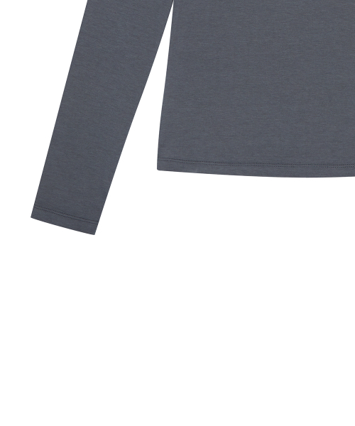 EL HENLEY NECK SLEEVE TEE(CHARCOAL)