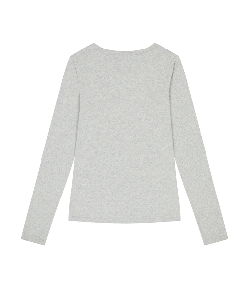 EL HENLEY NECK SLEEVE TEE(GRAY)