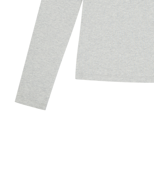 EL HENLEY NECK SLEEVE TEE(GRAY)