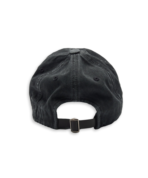TWD hand embroidery wrinkled ball cap in charcoal