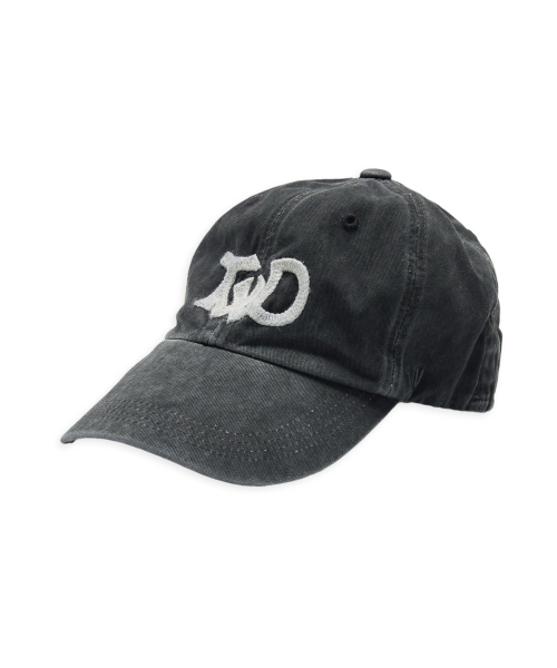 TWD hand embroidery wrinkled ball cap in charcoal