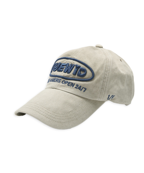 Dreamers open 24/7 wrinkled ball cap in beige