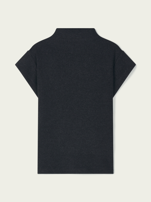Margot Half Neck Top Black Melange