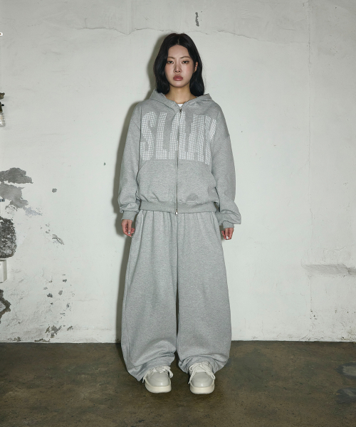 메가 와이드 아일렛 트레이닝 팬츠[그레이]