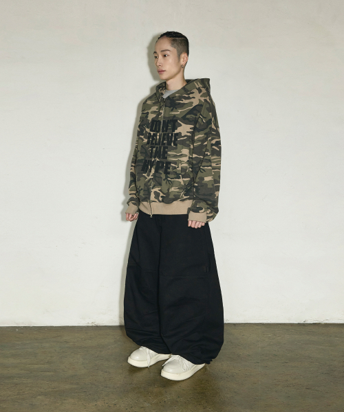 더블 백 포켓 파라슈트 카펜터 코튼 팬츠[블랙]