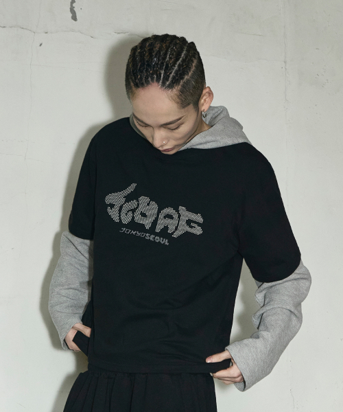 SCWAG Star Dot Crop T-shirt[Black]