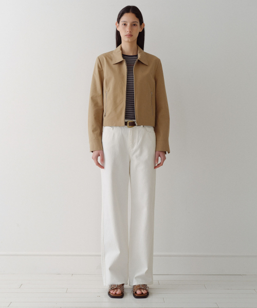 COLOR COTTON STRAIGHT PANTS - IVORY