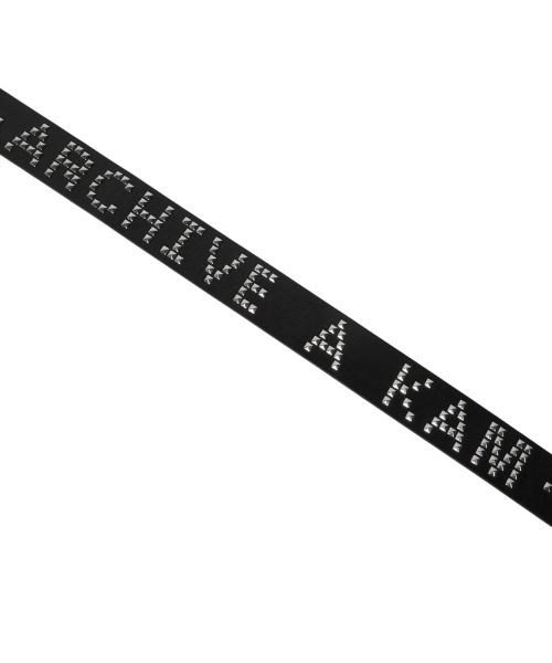 Square Studded Logo Belt (Black)