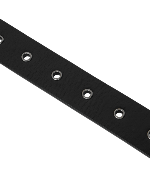 Square Studded Logo Belt (Black)