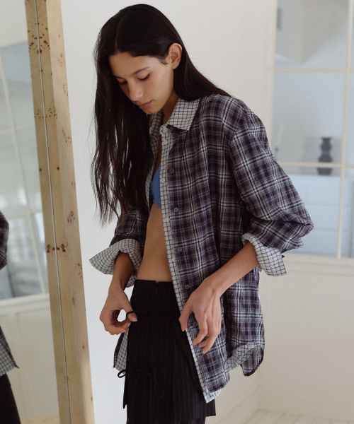 STANDARD CHECK SHIRT - NAVY